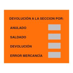 Adhesivo devolución a sección