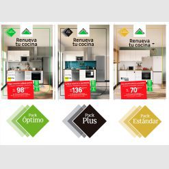 Díptico pack renueva cocinas (Pack Plus, Óptimo y Estándar)