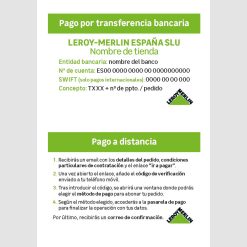 Pagar por transferencia bancaria - Pago a distancia