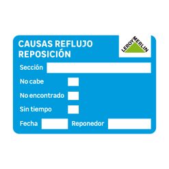 Pegatinas logística causas reflujo reposición 148x105 mm