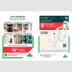 Flyer nuevas viviendas tienda LM Roquetas de Mar